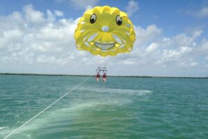 Girls enjoy Parasailing Adventures in Port Aransas
