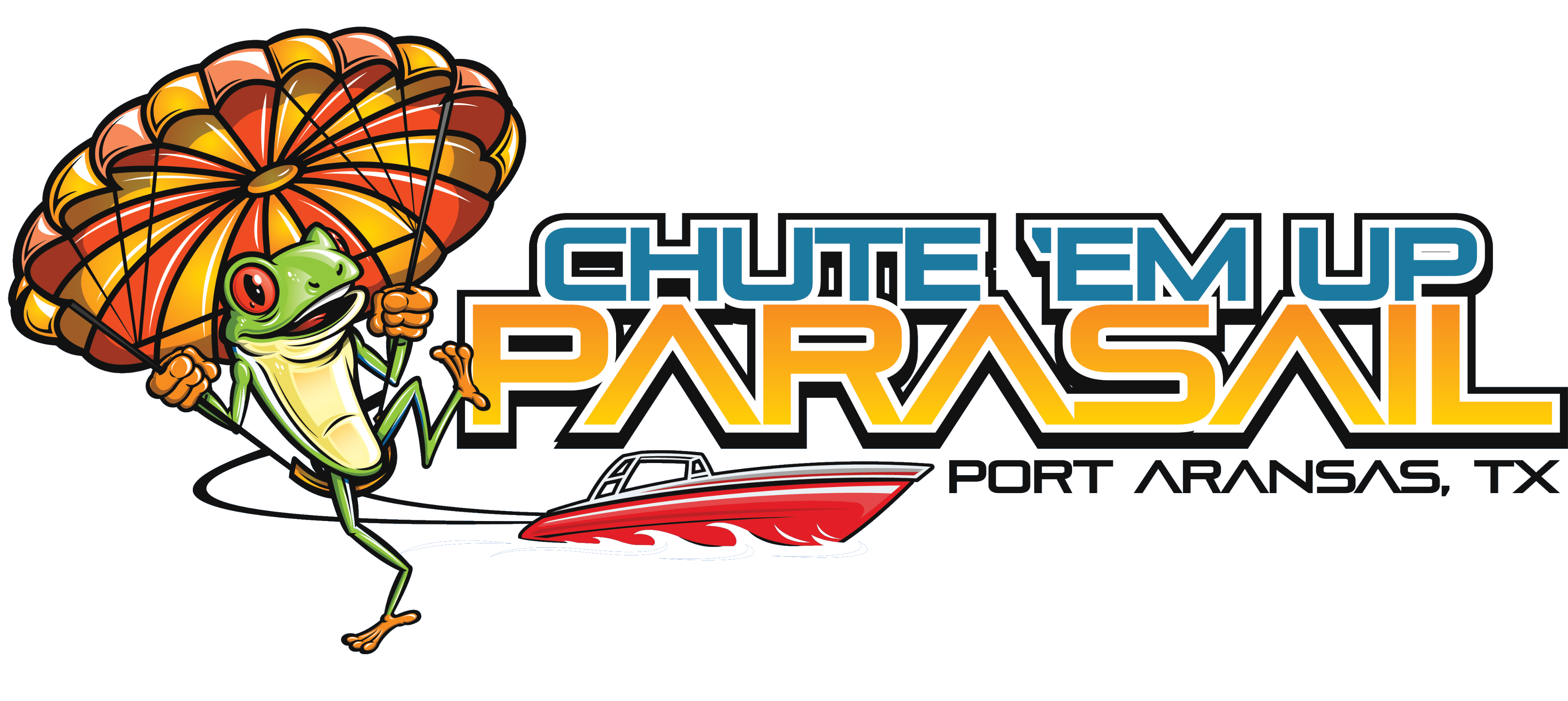 Chute 'Em Up - Port A Parasail Logo